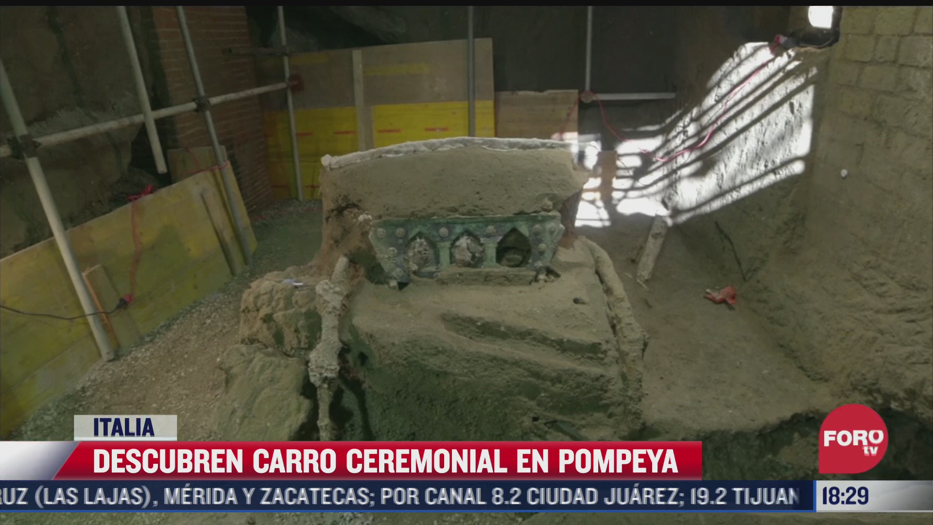 descubren carro ceremonial en pompeya en italia