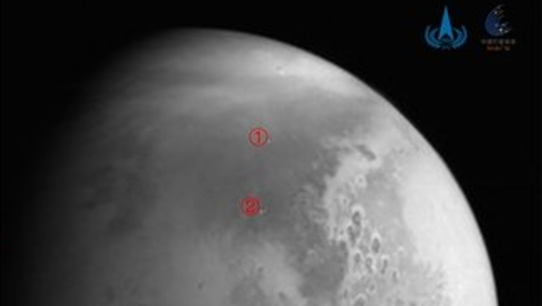 Sonda espacial china Tianwen-1 envía su primera foto de Marte.
