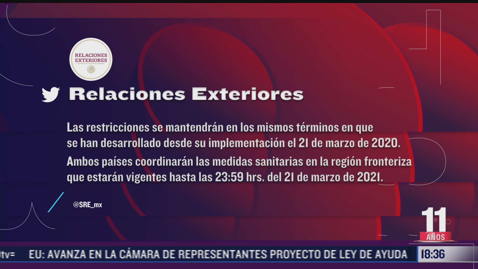 mexico pide a eeuu la extension de restricciones al transito no esencial en la frontera