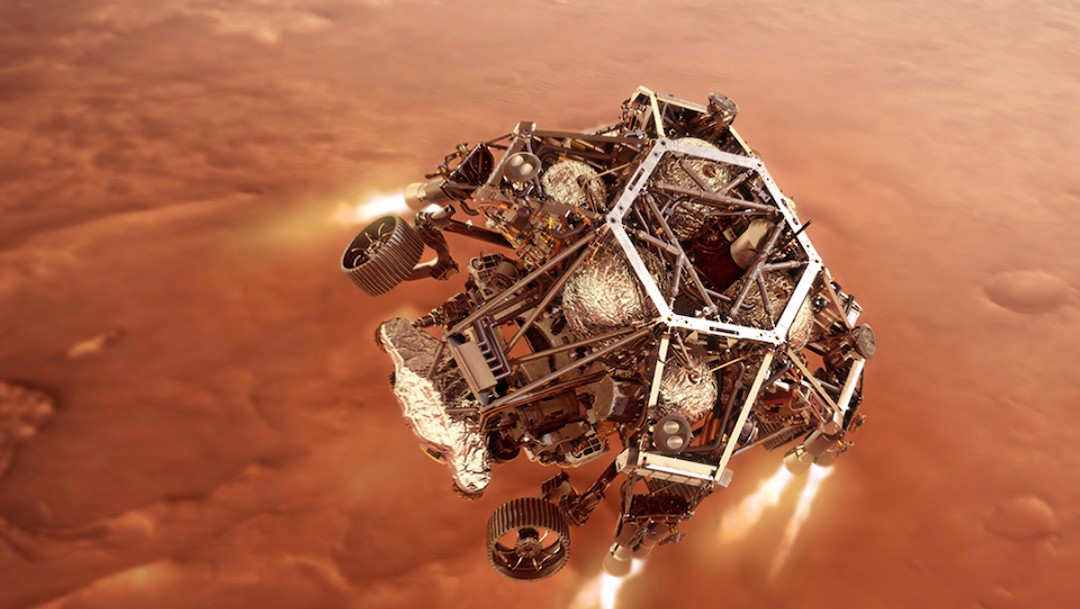 El rover Perseverance de la NASA cerca de amerizar en Marte (Twitter @NASAPersevere)