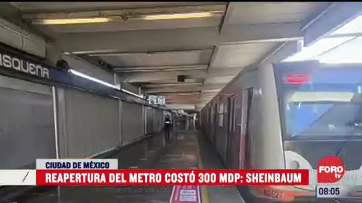 reparacion del metro costo 3 mdp sheinbaum