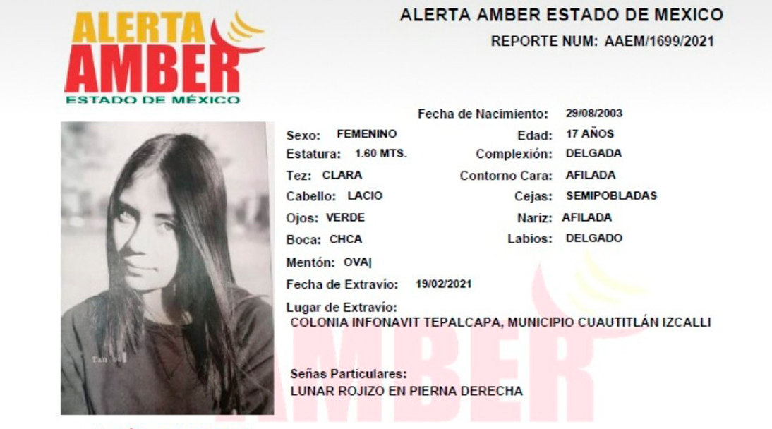 Desaparece Rubí Alexandra joven de 17 años que salió a vender dulces en el Estado de México