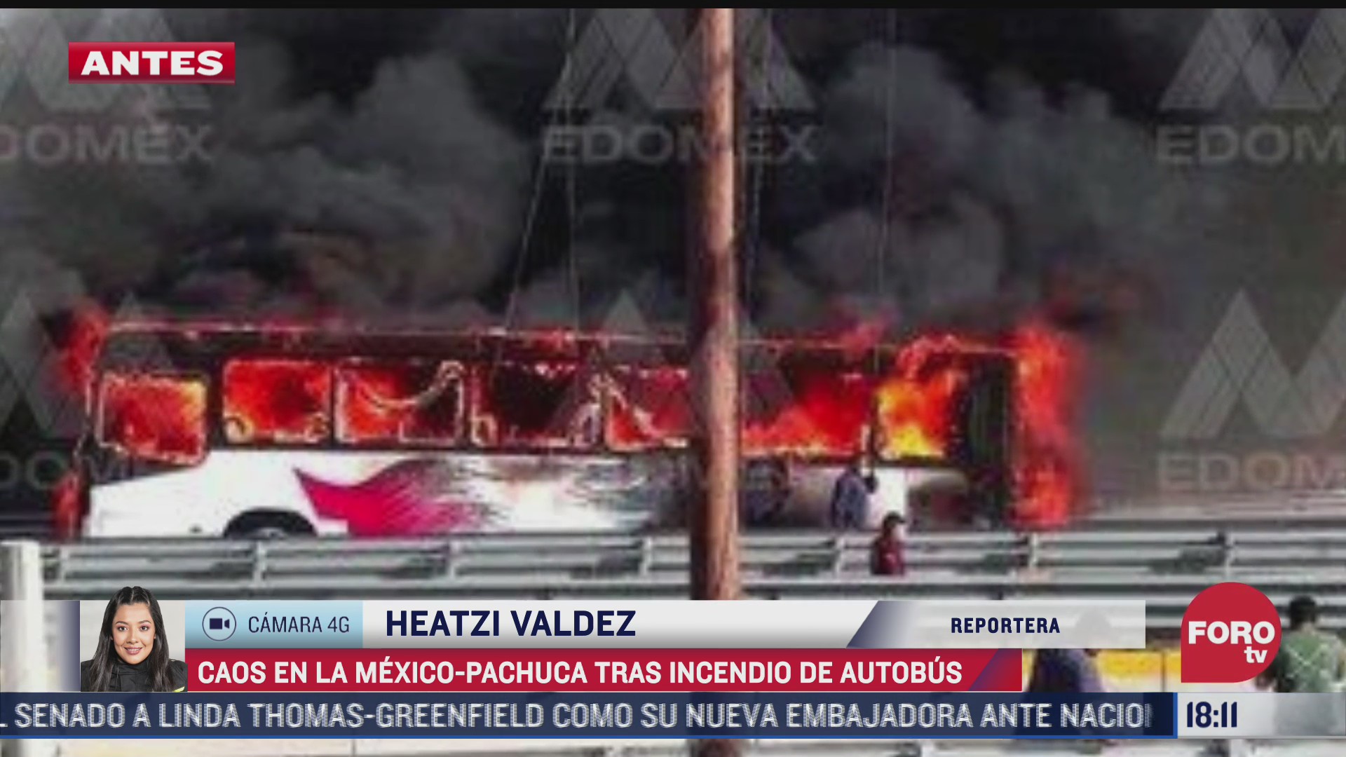 se incendia autobus de pasajeros en la mexico pachuca