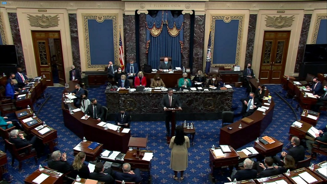 El segundo juicio político de Donald J. Trump continúa en el Senado (Getty Images)