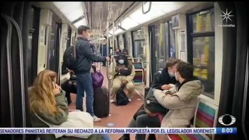 usuarios del metro en francia viajan en silencio para evitar contagios de covid