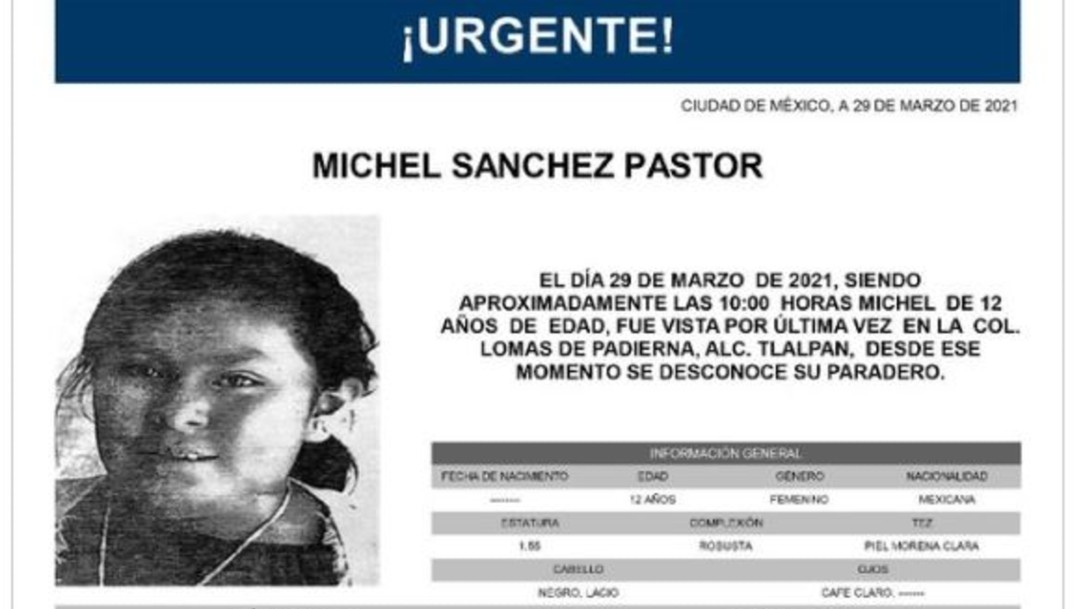 Activan Alerta Amber para Michel Sánchez Pastor