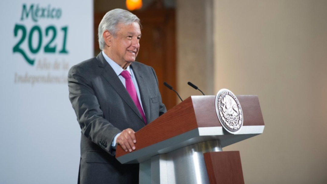 El presidente Andrés Manuel López Obrador en la conferencia de prensa matutina en Palacio Nacional.