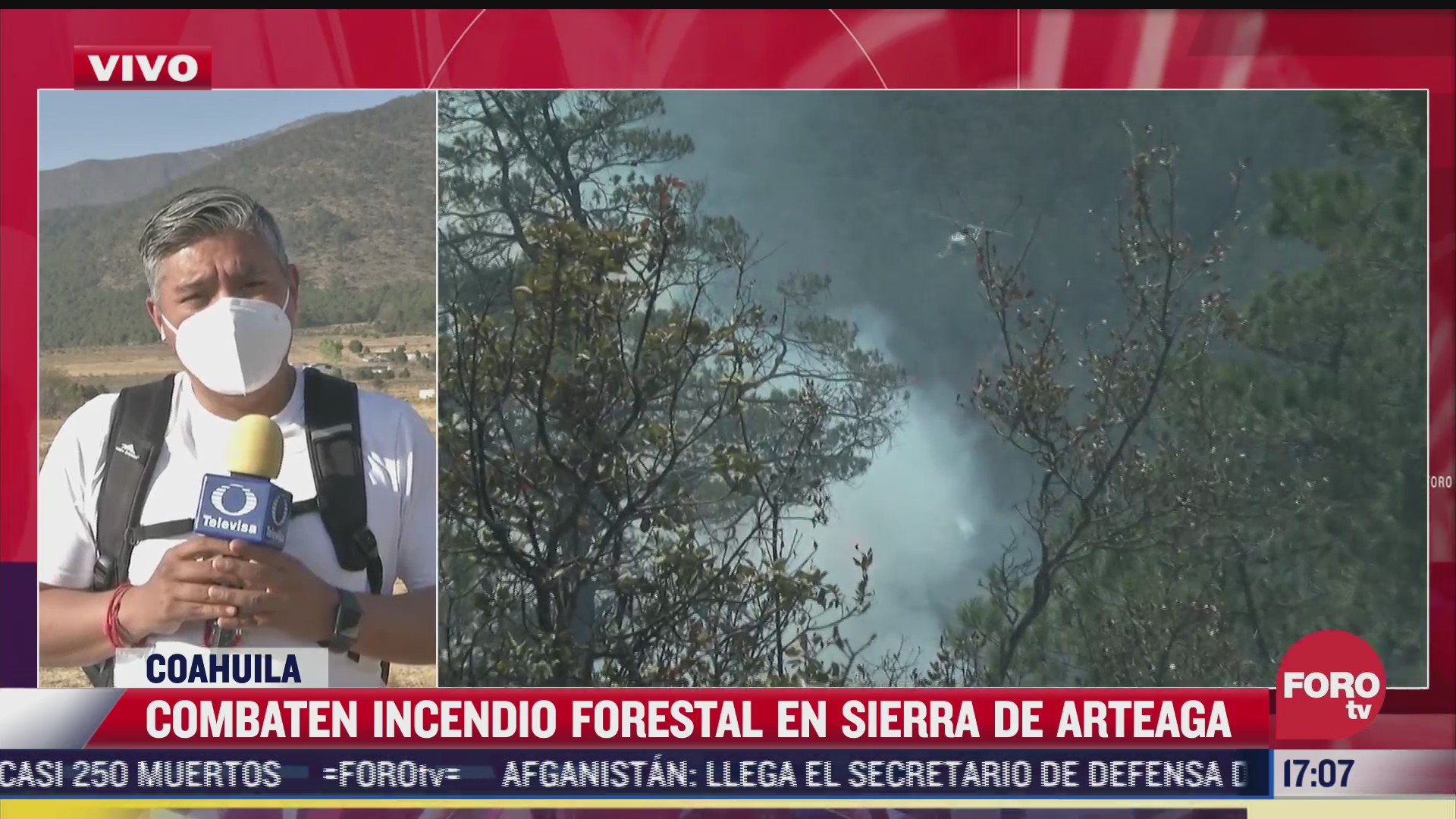 brigadistas combaten incendio en la sierra de arteaga en coahuila