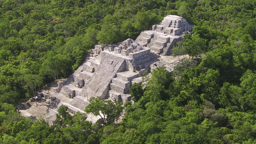 Fotografía de la zona arqueológica de Calakmul, que se encuentra en el estado de Campeche