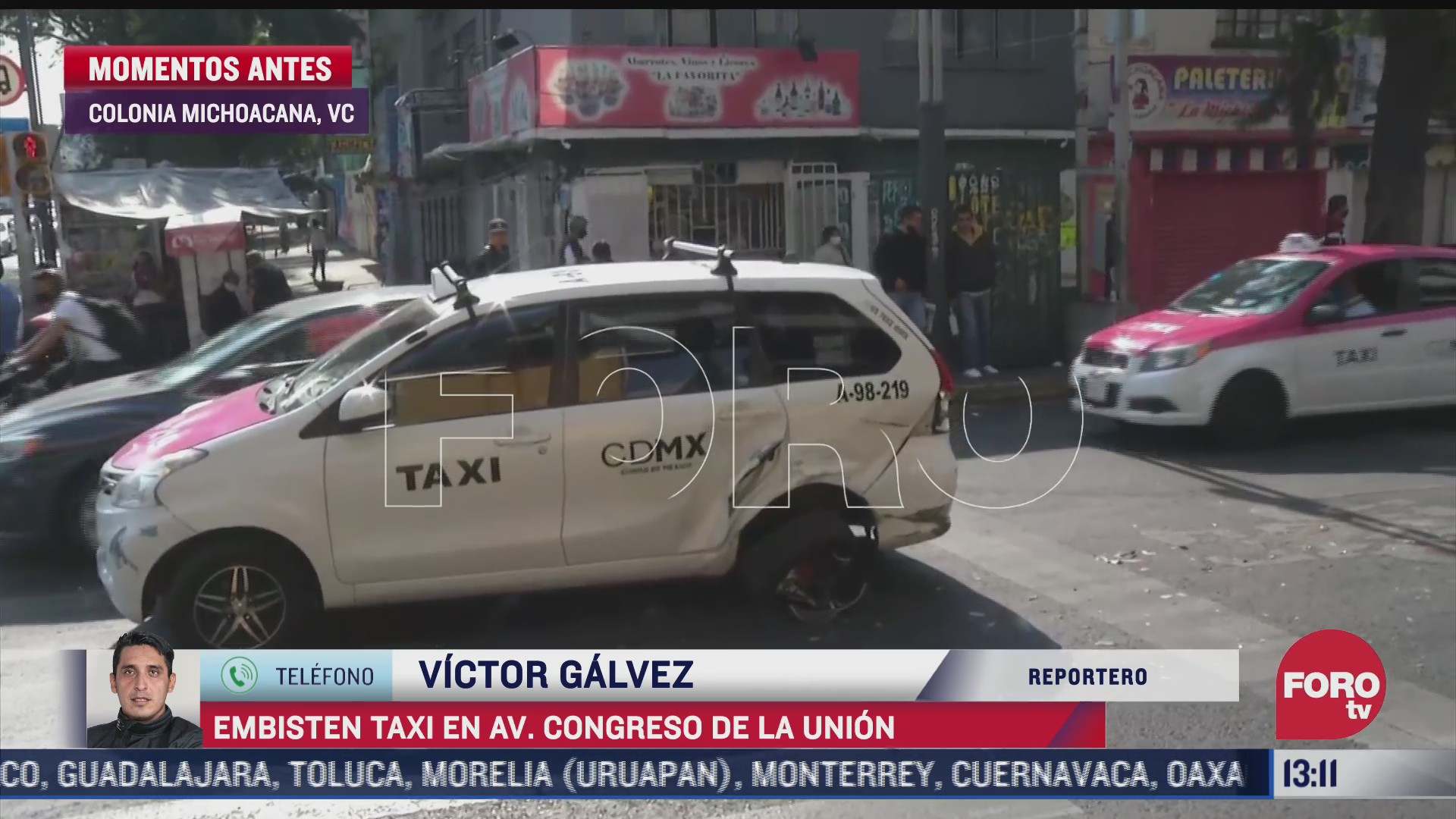 camion de carga embiste a taxi en avenida congreso de la union cdmx