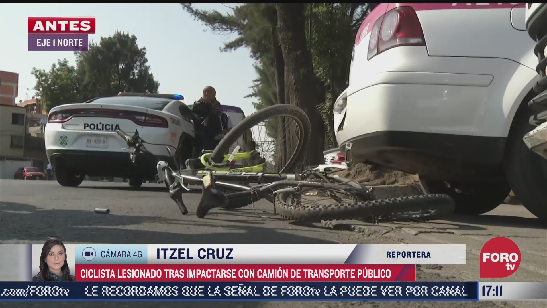 camion de transporte publico atropella a ciclista en eje 1 norte