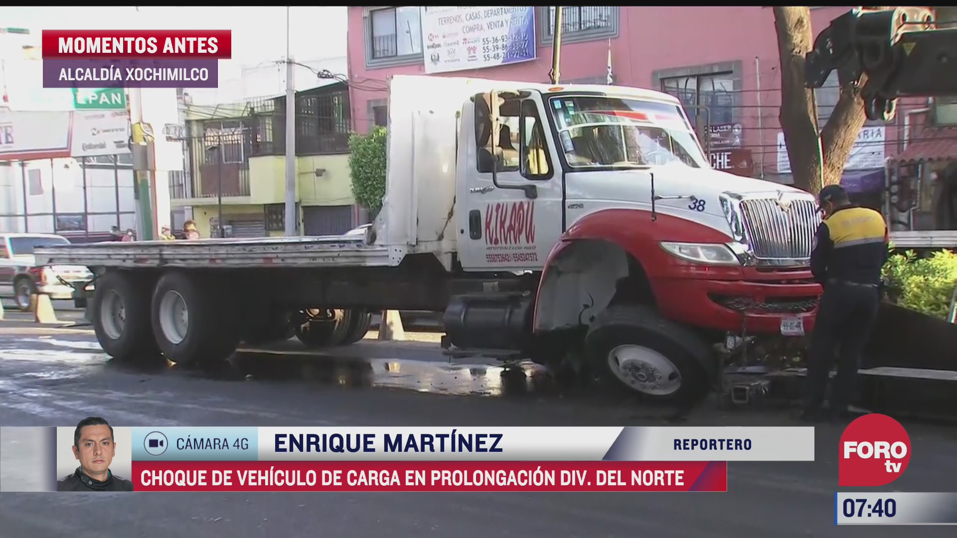 choca camion que transportaba pollo congelado en alcaldia xochimilco