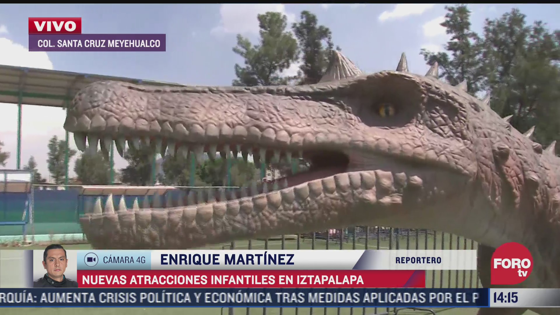 dinosaurios son las nuevas atracciones en el parque santa cruz meyehualco