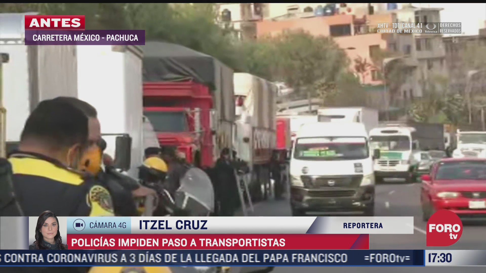 elementos de seguridad del estado de mexico impiden paso de transportistas