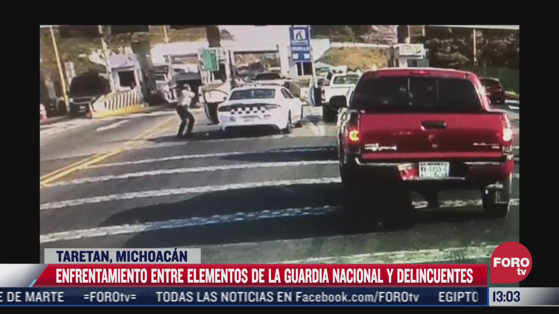 enfrentamiento entre guardia nacional y delincuentes en caseta de michoacan