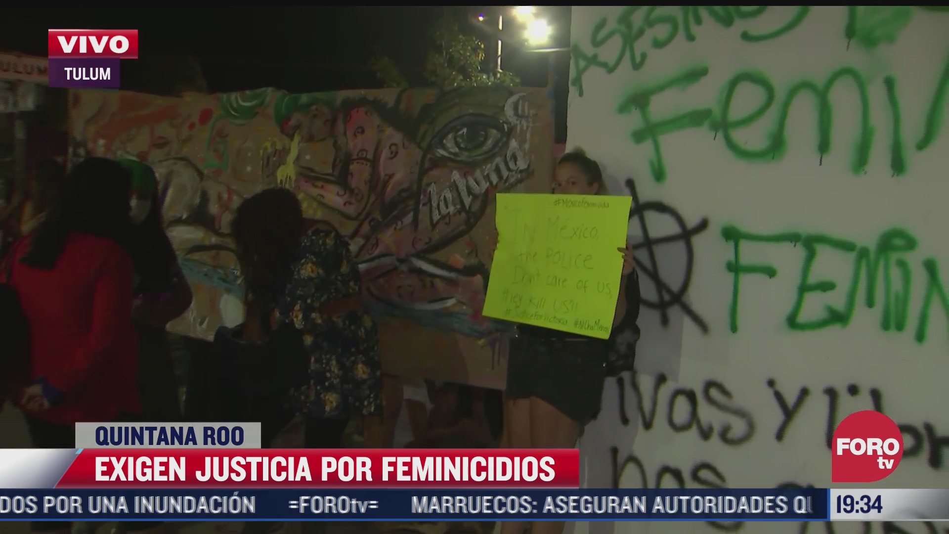 feministas realizan mural en ayuntamiento de tulum tras feminicidio de victoria