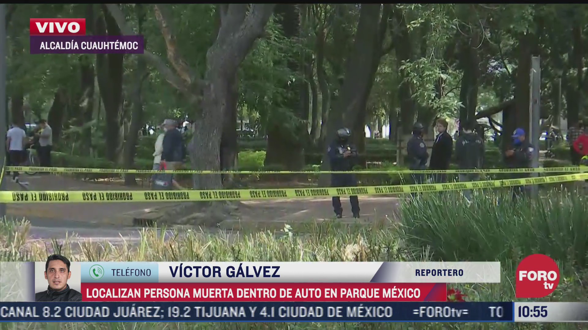 hallan persona muerta dentro de auto en parque mexico