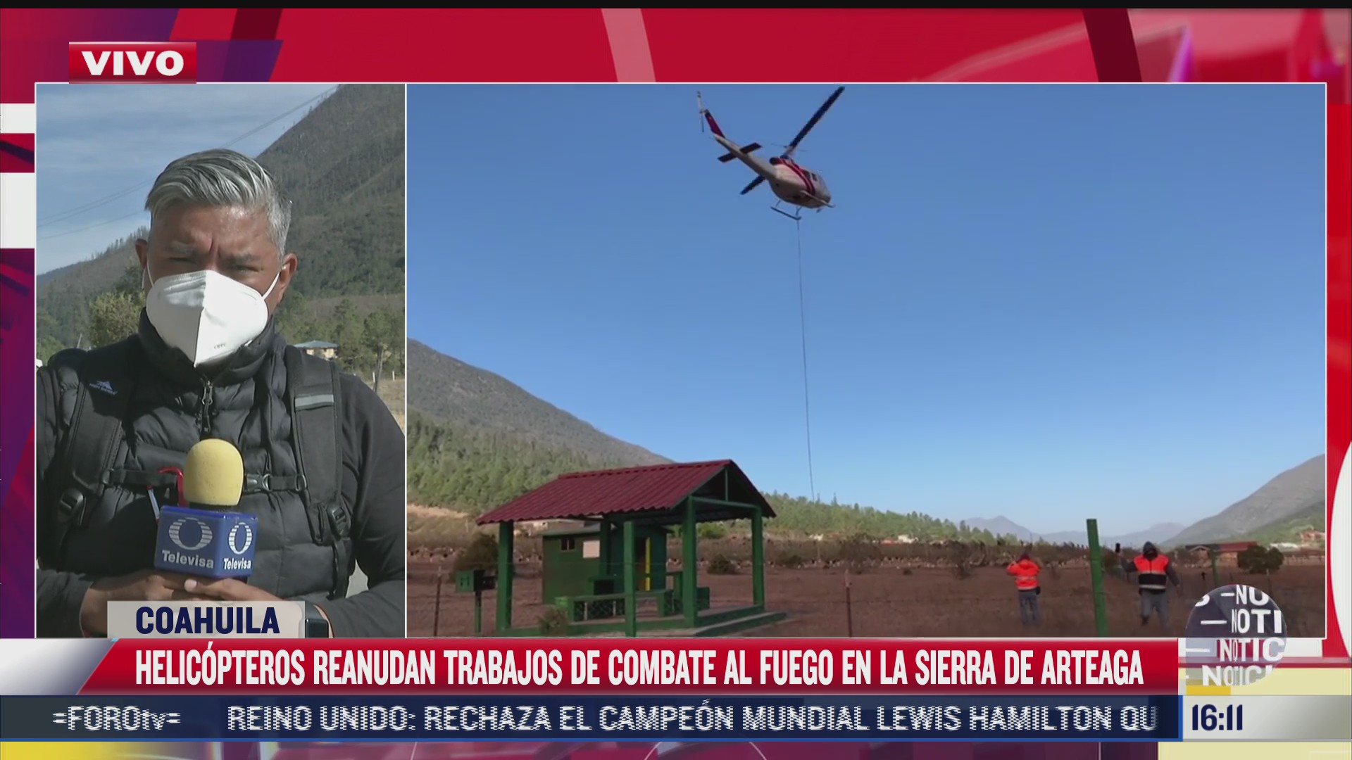 helicoptero reanudan trabajos de combate al fuego en la sierra de arteaga