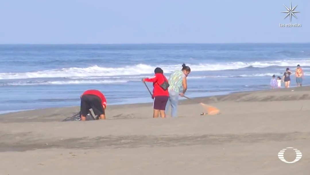 'Las Guardianas' de la playa Puerto Arista limpian basura y evitan saqueo de tortugas