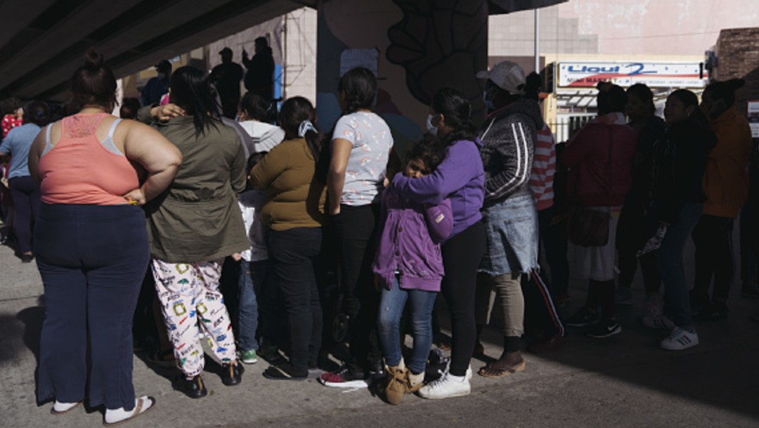 Migrantes en Tijuana, Baja California, esperando entrar a EEUU
