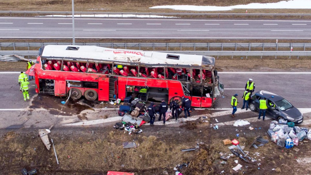 Accidente de autobús en Polonia (Reuters)