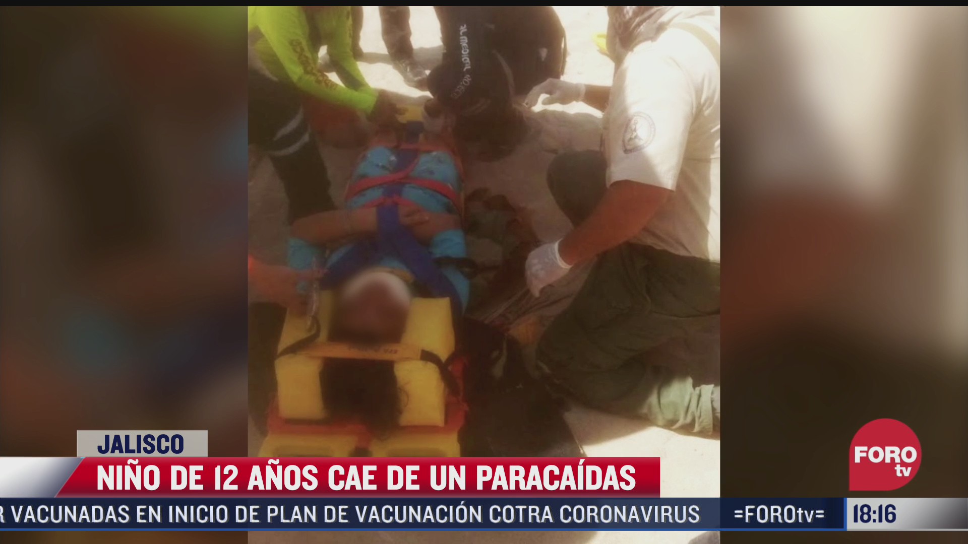 nino de 12 anos cae de parachute en puerto vallarta