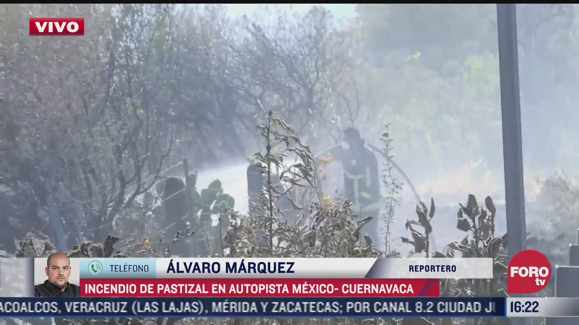 se registra incendio de pastizales en autopista mexico cuernavaca