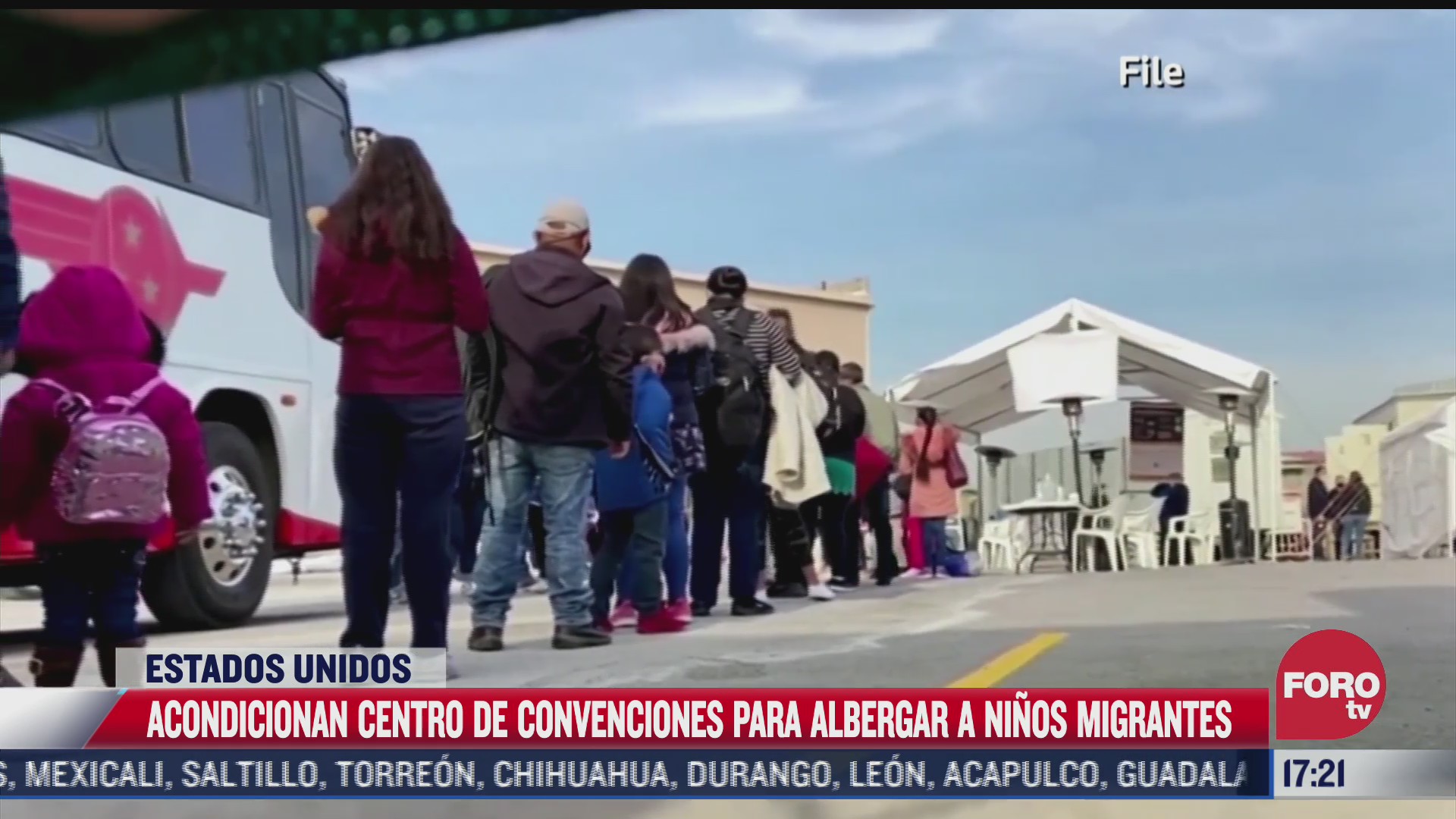 Acondicionan centro de convenciones para albergar a niños migrantes en EEUU