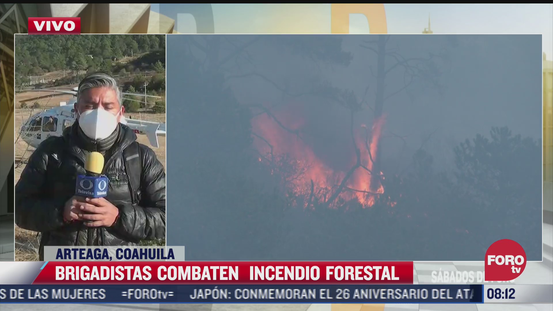 trabajan brigadistas y helicopteros para sofocar incendio en sierra de arteaga coahuila