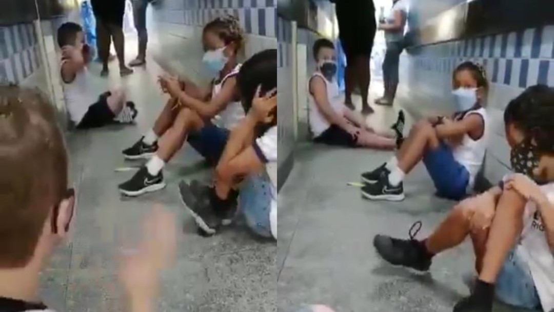 Video: Niños se protegen respetando la sana distancia tras tiroteo afuera de su escuela