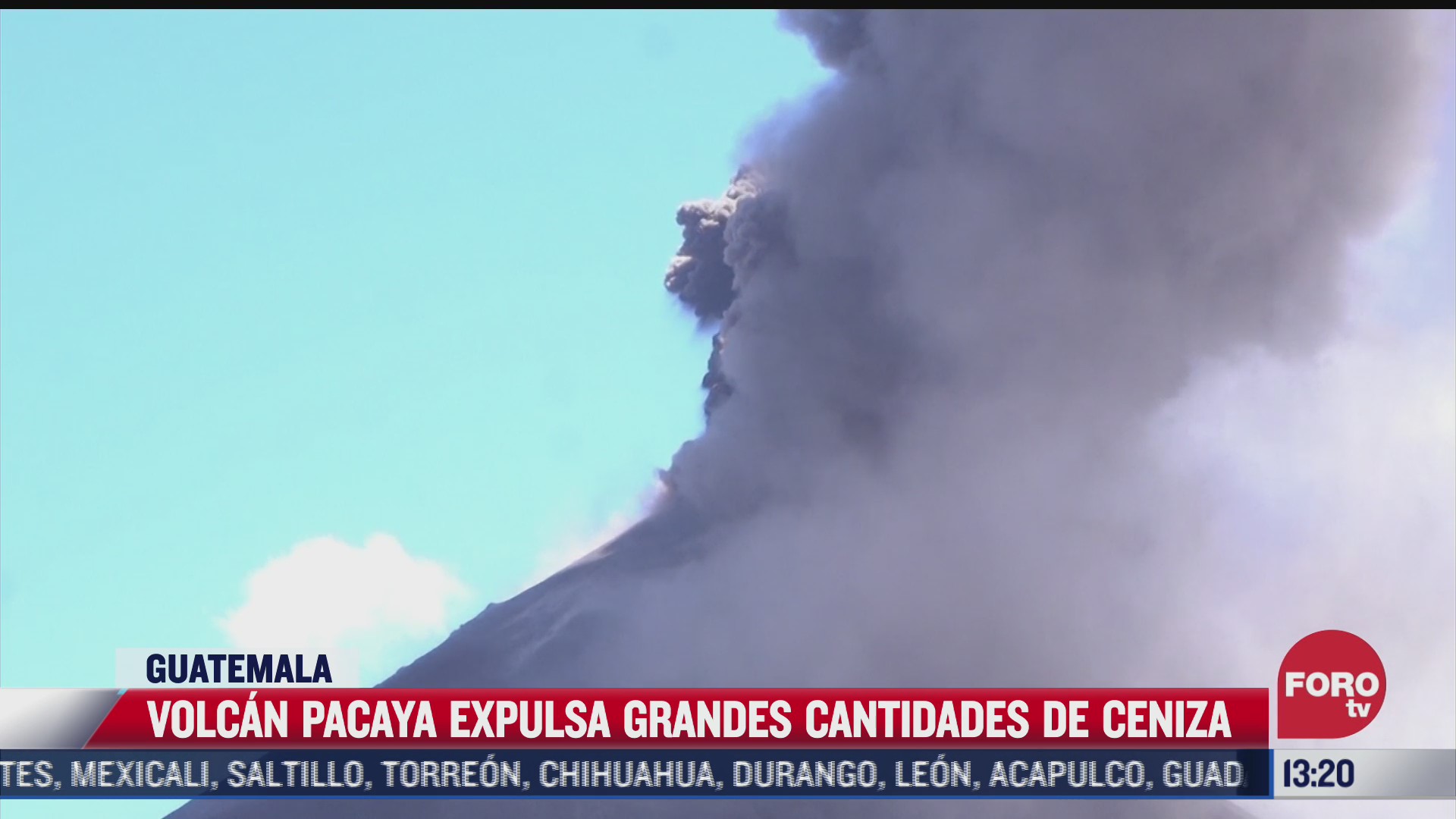 volcan pacaya expulsa grandes cantidades de ceniza en guatemala