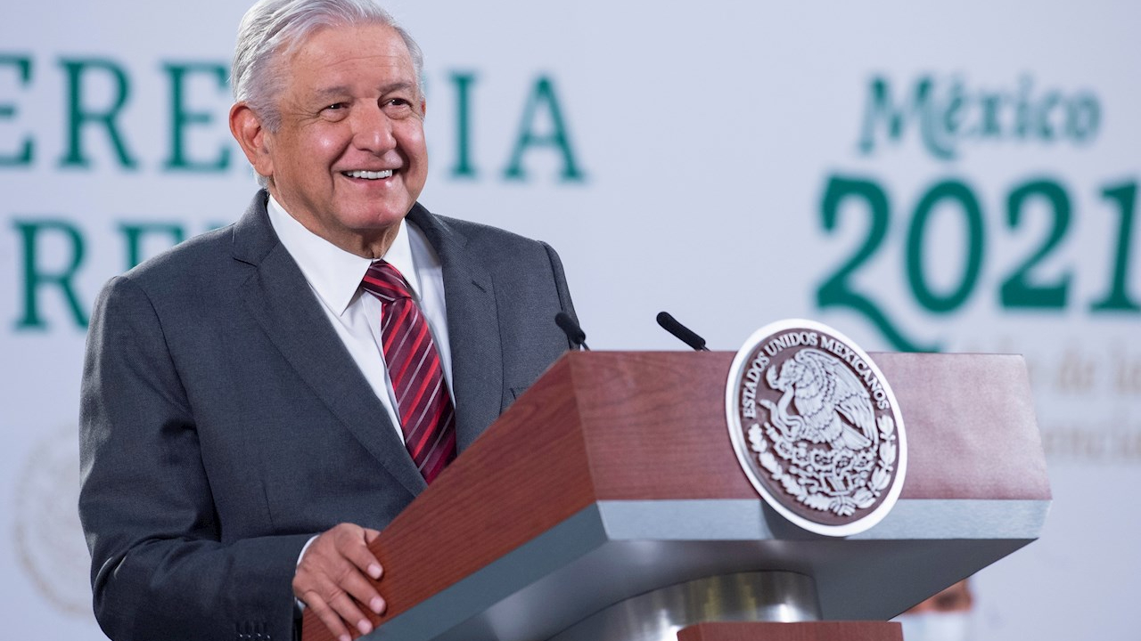 El presidente Andrés Manuel López Obrador en la conferencia de prensa matutina en Palacio Nacional