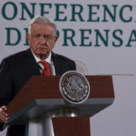El presidente Andrés Manuel López Obrador en la conferencia de prensa matutina en Palacio Nacional