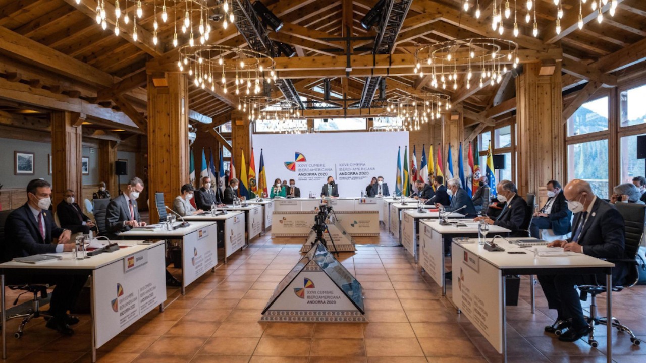 Cumbre Iberoamericana que se realizó de forma semipresencial en Andorra (Twitter: @antoniocostapm)