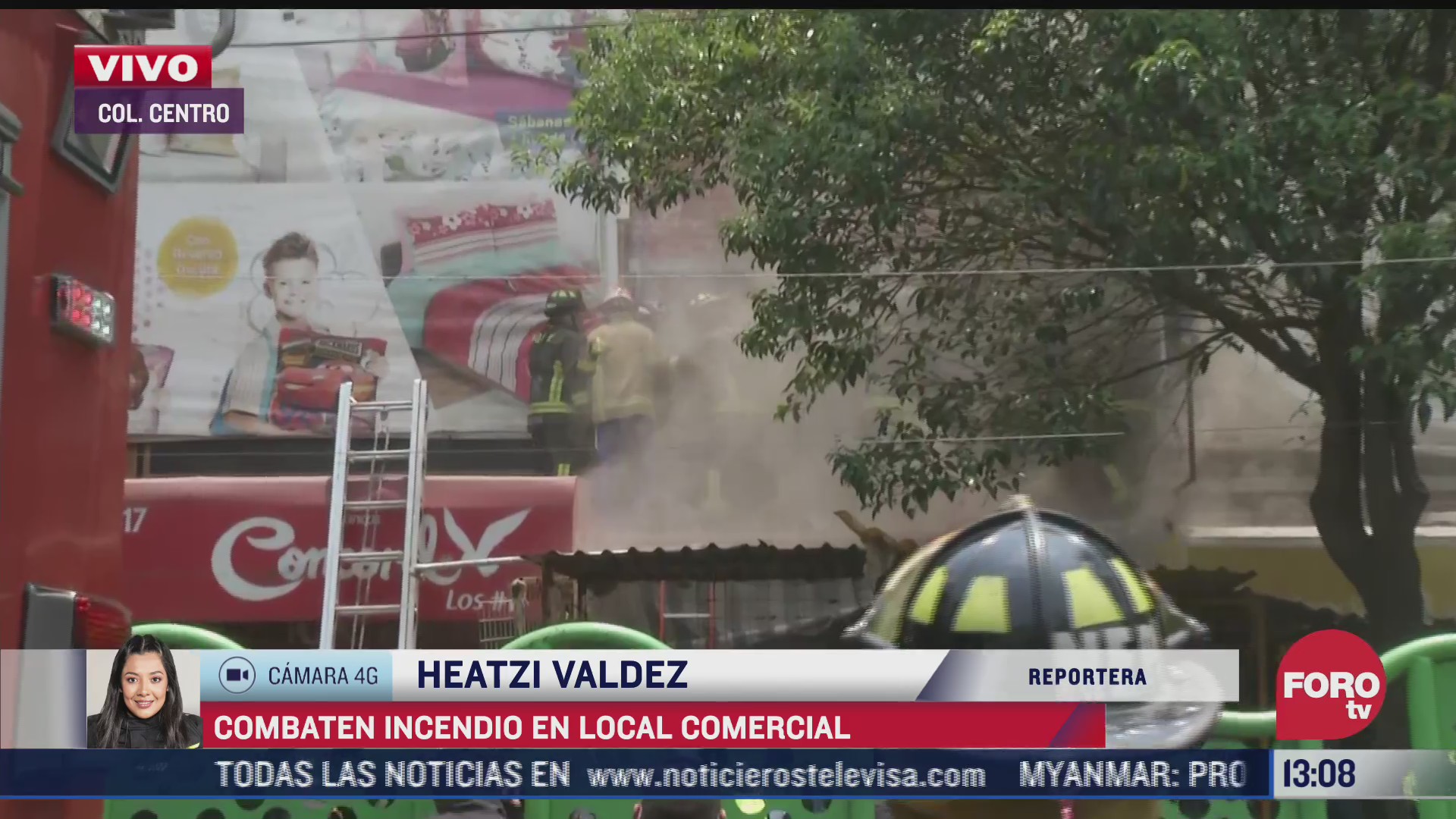 bomberos combaten incendio en local comercial en avenida circunvalacion cdmx
