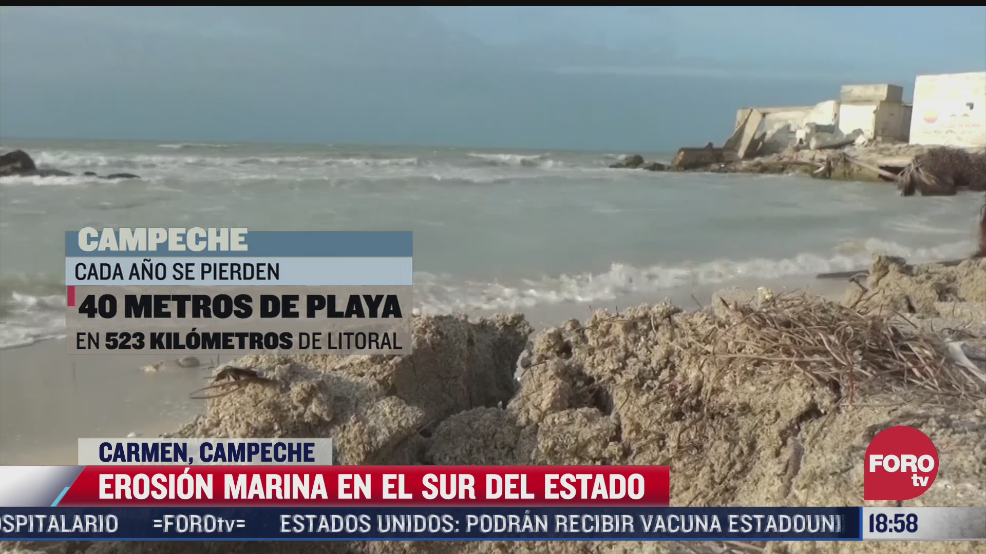 erosion marina arrasa con 40 metros de playa al ano en campeche