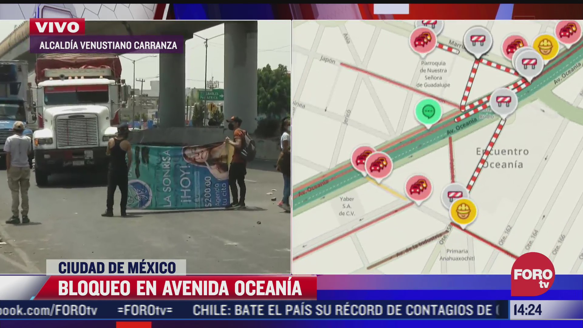 manifestantes bloquean avenida oceania en cdmx