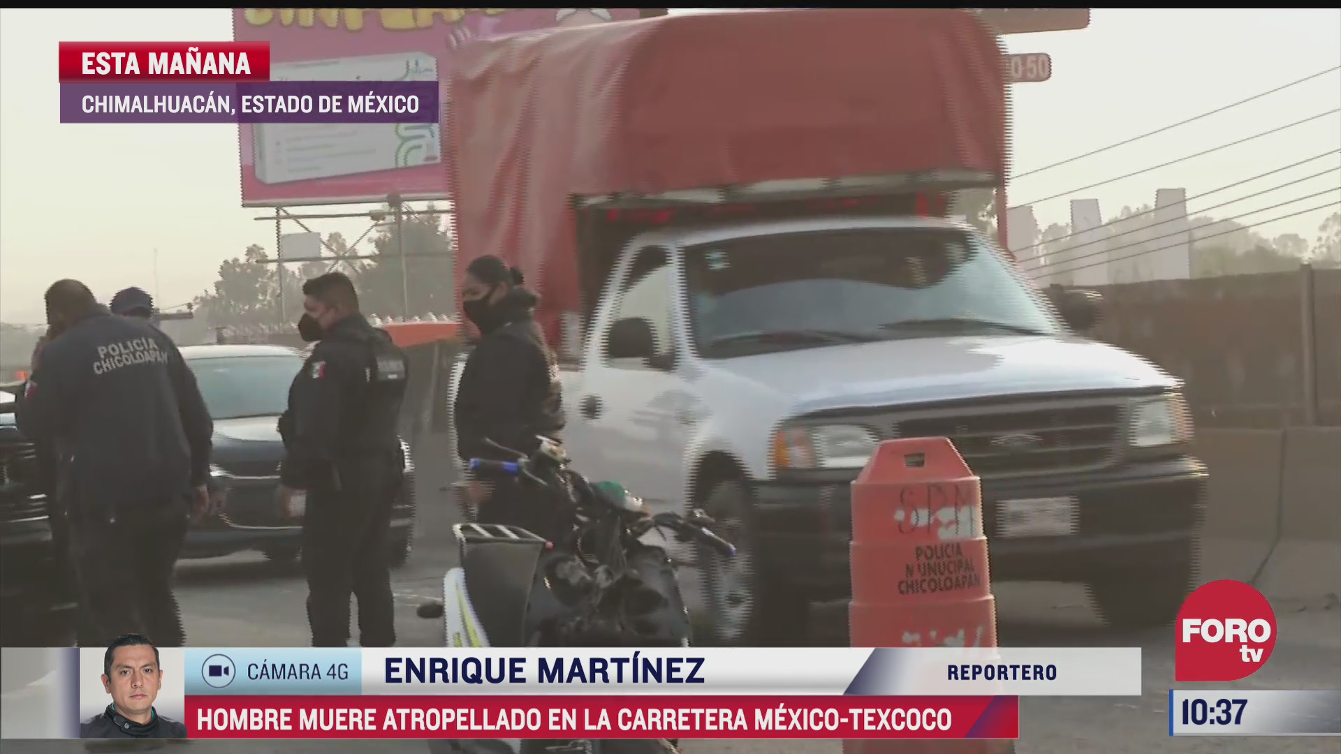 motociclista muere atropellado en la carretera mexico texcoco