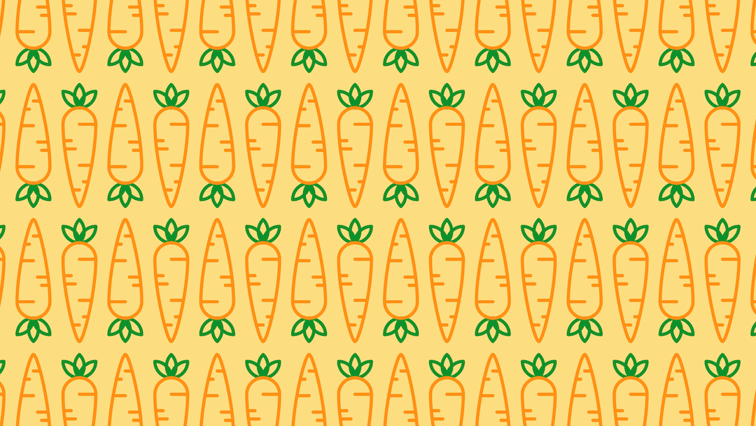 Encuentra dos zanahorias sin rabo, ilustración