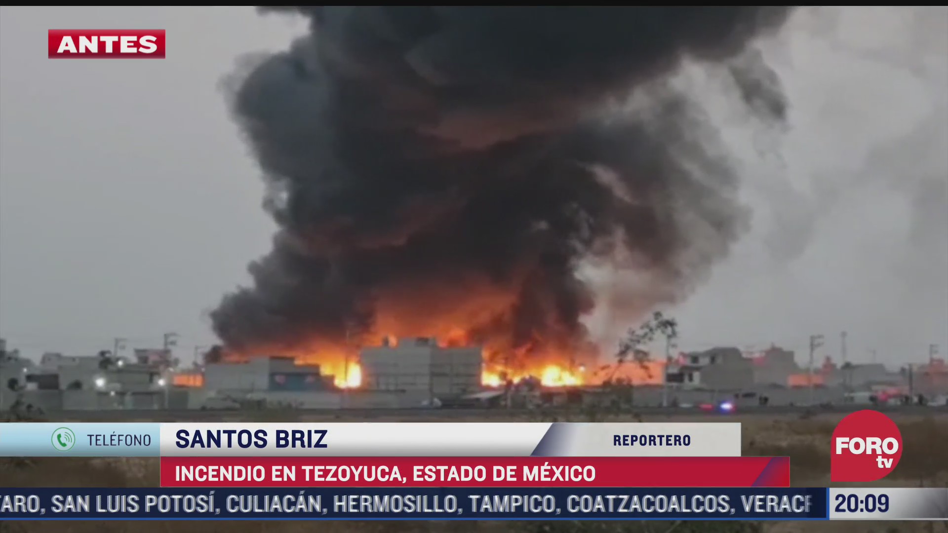 se registra fuerte incendio en tezoyuca estado de mexico