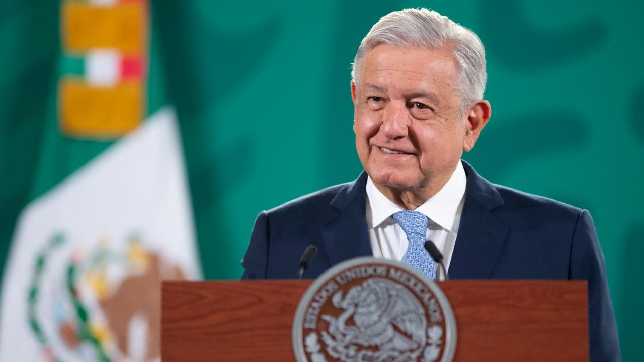 El presidente de México, Andrés Manuel López Obrador, durante su conferencia matutina en Palacio Nacional.