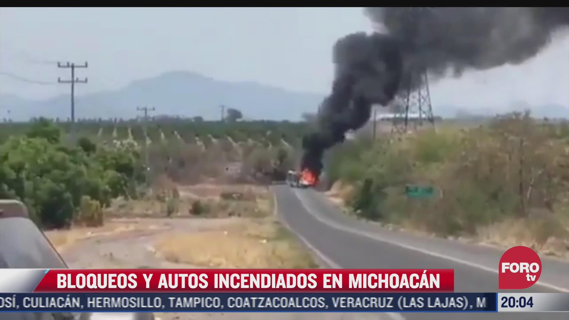 bloqueos y quema de vehiculos en michoacan