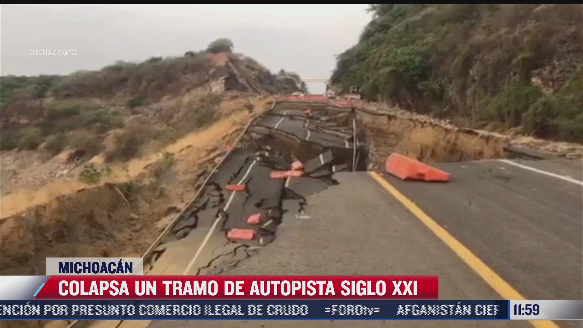 colapsa parte de autopista siglo 21 en michoacan