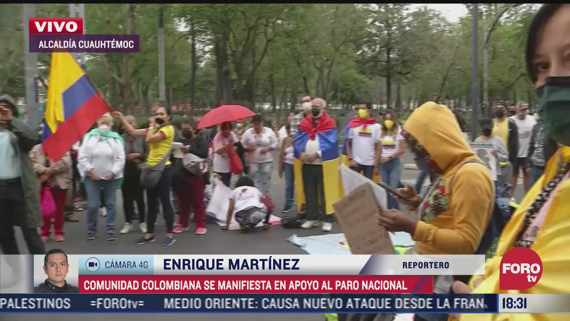 colombianos protestan en sre en apoyo al paro nacional
