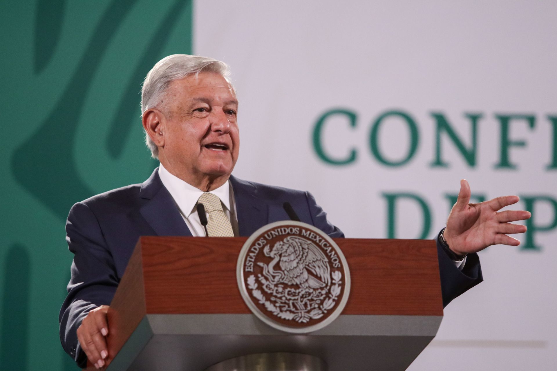 Andrés Manuel López Obrador, presidente de México, durante su conferencia mañanera