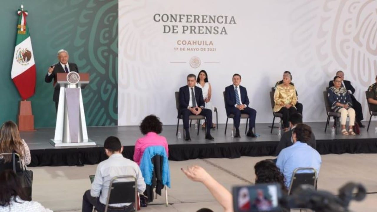 El presidente López Obrador desde Torreón, Coahuila.