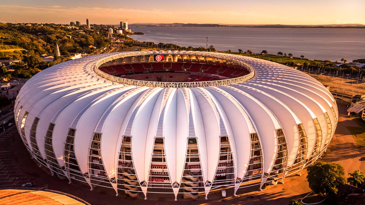 Vista aérea del estadio Beira-Rio, en Porto Alegre, Brasil (Getty Images)