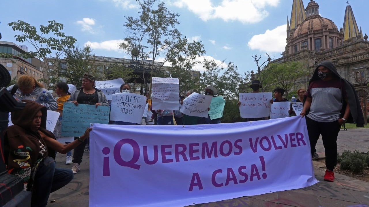 Habitantes de Teocaltiche, Jalisco, protestan contra la ola de violencia por disputa de cárteles
