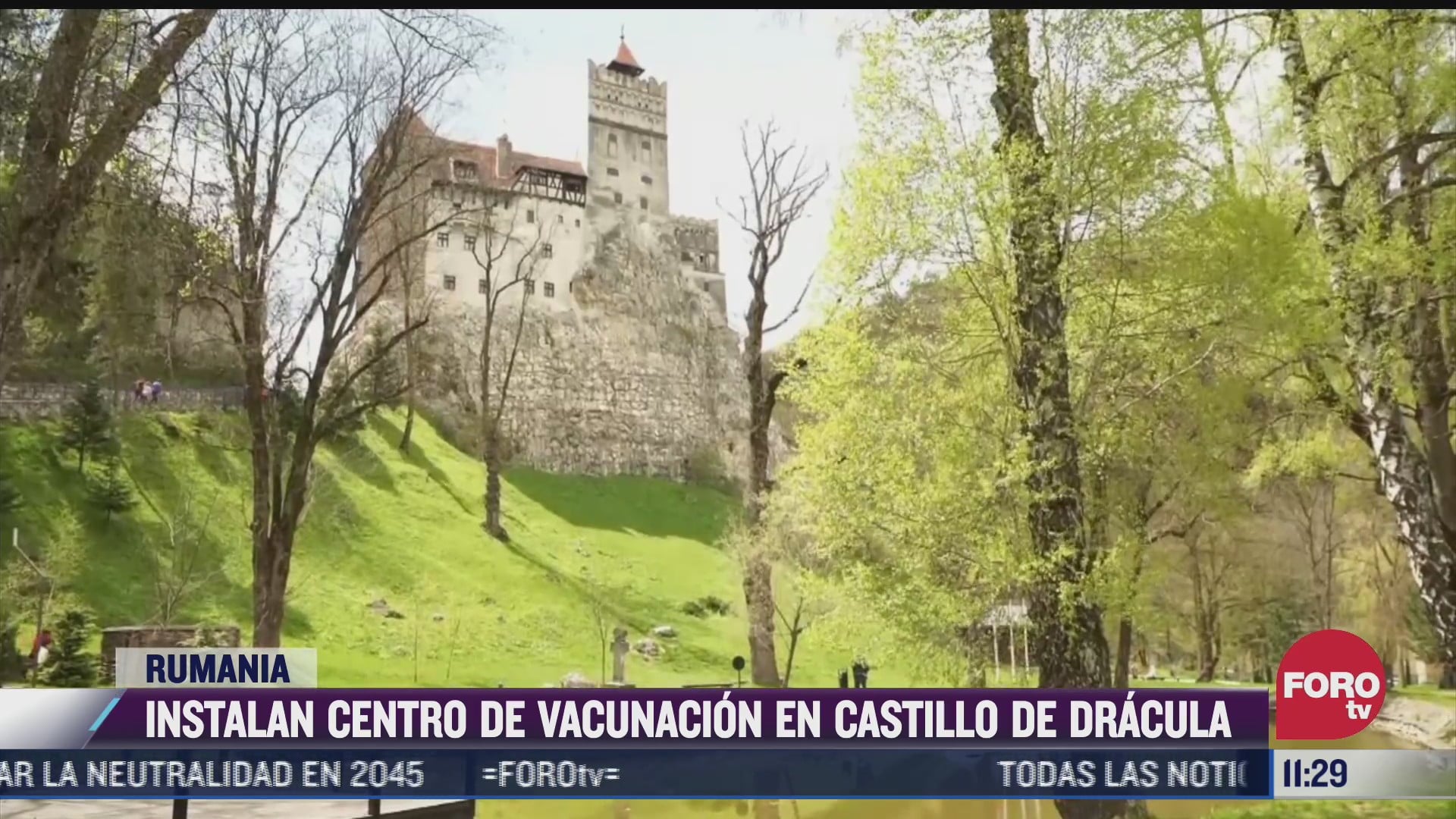 instalan centro de vacunacion covid 19 en castillo de dracula