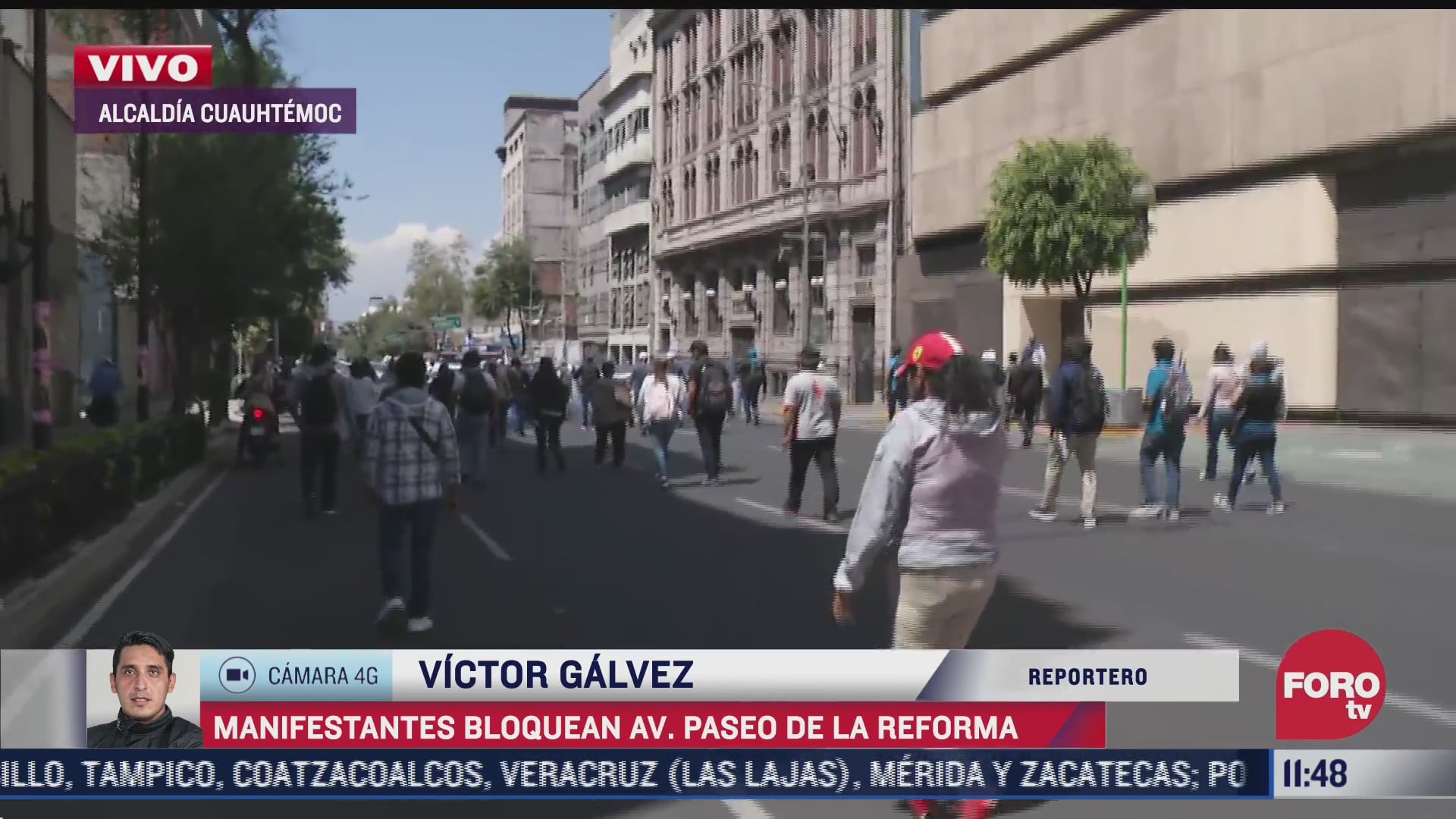 manifestantes bloquean avenida paseo de la reforma